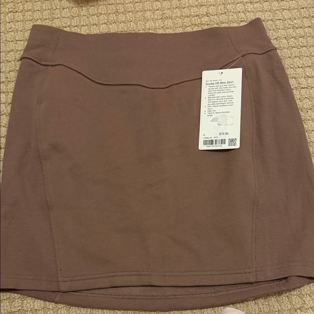 lululemon Brown Scuba HR Mini Skirt